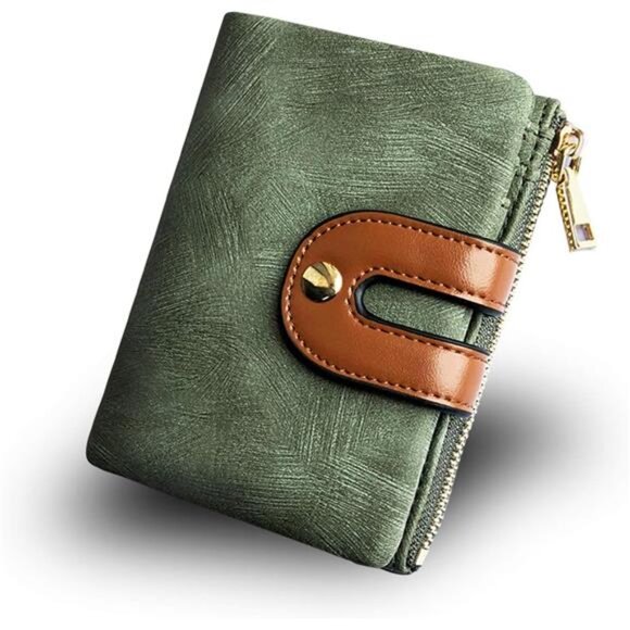 Other - Women's Rfid Small Bifold Leather Wallet Ladies Mini Zipper Coin Purse id card